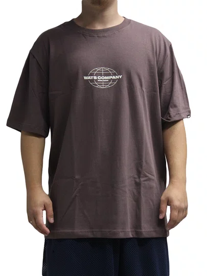 Camiseta Masculina Wats Worldwide Manga Curta Estampada - Marrom
