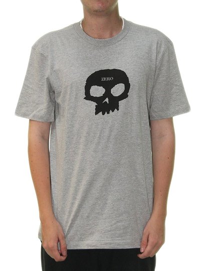 Camiseta Masculina Zero Skull Manga Curta Estampada - Cinza/Mescla