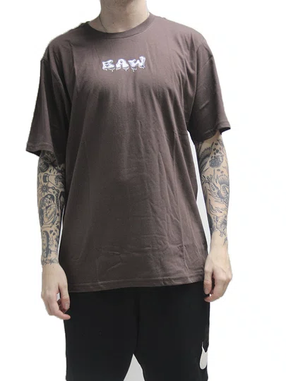 Camiseta Masculino BAW Regular 3D Manga Curta Estampada - Marrom