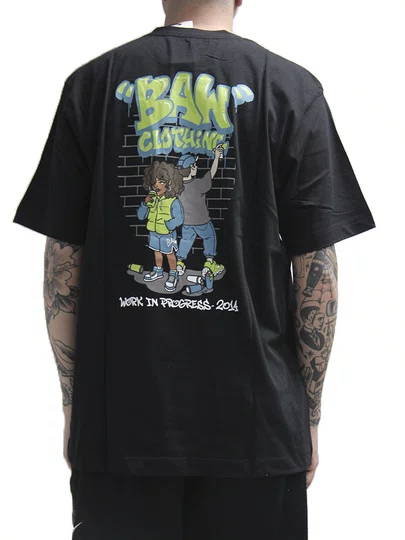 Camiseta Masculino Baw Regular Progress Manga Curta Estampada - Preto