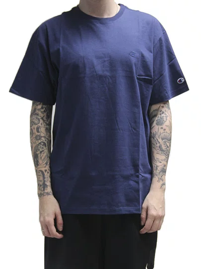Camiseta Masculino Champion ATH Basic Athletic Manga Curta Estampada - Marinho
