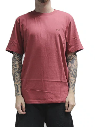 Camiseta Masculino HB Basica Manga Curta Estampada - Vermelho