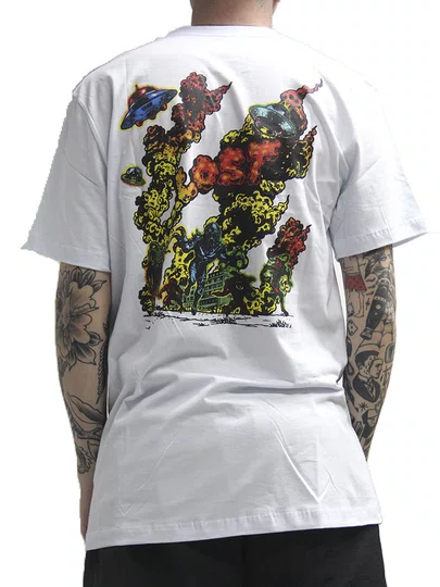 Camiseta Masculino Lost Run Color Manga Curta Estampada - Branco