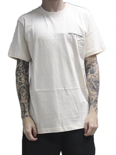 Camiseta Masculino Lost Run Color Manga Curta Estampada - Khaki