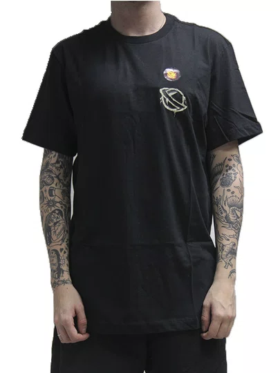 Camiseta Masculino Lost Saturn Zombie Manga Curta Estampada - Preto