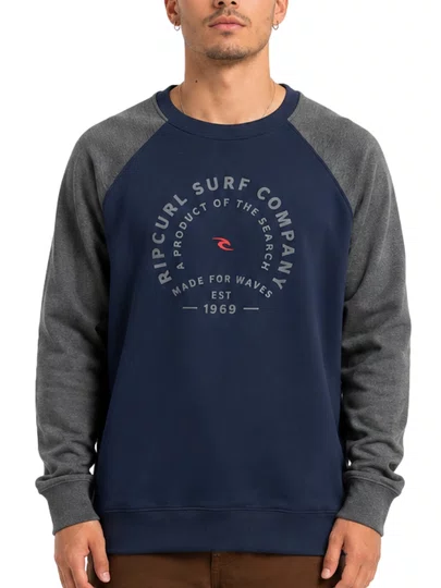 Camiseta Masculino Rip Curl Archy Manga Longa Estampado - Marinho/Chumbo