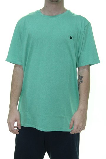 Camiseta Massculina Hurley Silk Heat Manga Curta Estampada - Verde Mesclado