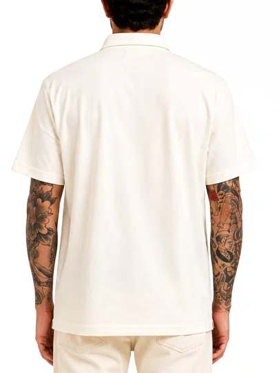 Camiseta Polo Masculina Freesurf Cool Manga Curta - Off White