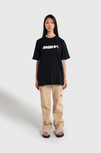 Camiseta Unissex Baw Speed Manga Curta Estampada - Black