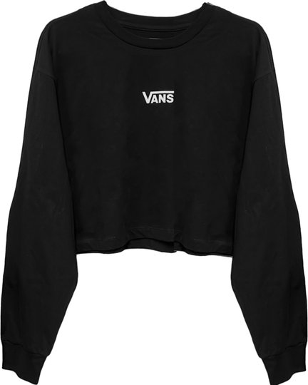Camiseta Vans Feminino Flying V CrewCropped Manga Longa - Preto