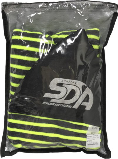 Capa Toalha SDA para Prancha de Surf  tipo Camisinha -  Preto/Verde Limão