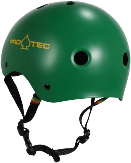 Capacete de Skate Clássico Certificado Pro-Tec, Matte Rasta Green