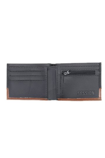 Carteira Session Brand Double Star - Preto/Marrom Brilhoso