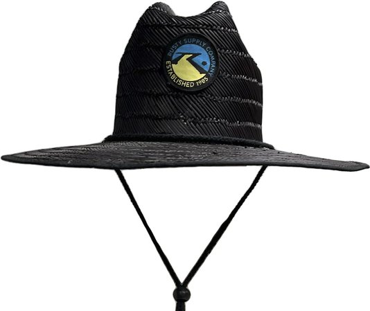 Chapeu de Palha Rusty para Praia Straw Lifeguard - Preto