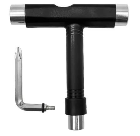 Chave T para Skate Longboard Manutenção e Regulagem  Importada  - Preto