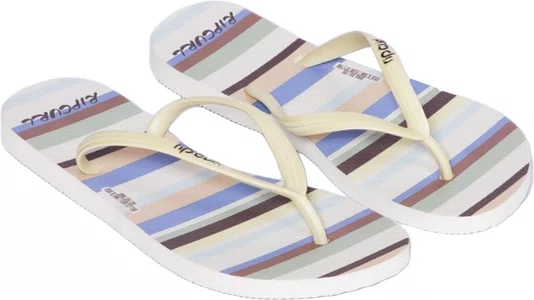 Chinelo Feminino Rip Curl Surf Stripe pós-surf sem frescura - Branco Multicores