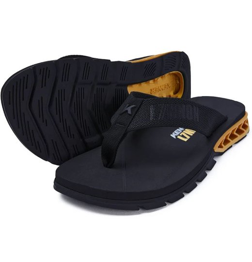 Chinelo Masculino Kenner Rakka L7 - Preto/Dourado