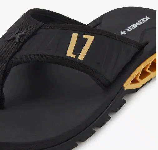 Chinelo Masculino Kenner Rakka L7 Alta Frequencia - Preto/Dourado