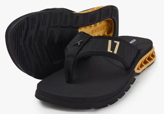 Chinelo Masculino Kenner Rakka L7 Alta Frequencia - Preto/Dourado