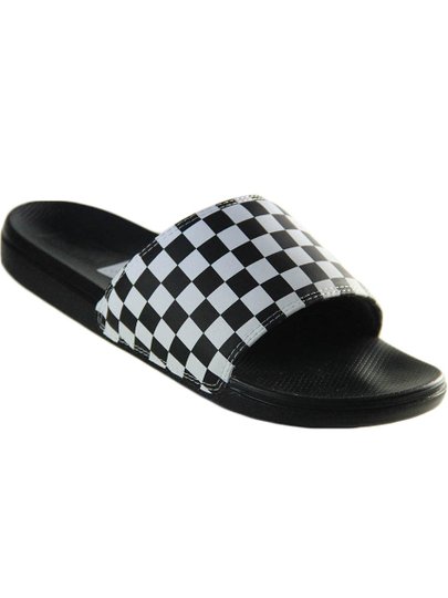 Chinelo Masculino Vans Slide-On MC La-Costa - Black/White