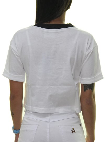 Cropped Feminino Adidas Cropped Top Tee Manga Curta - Branco