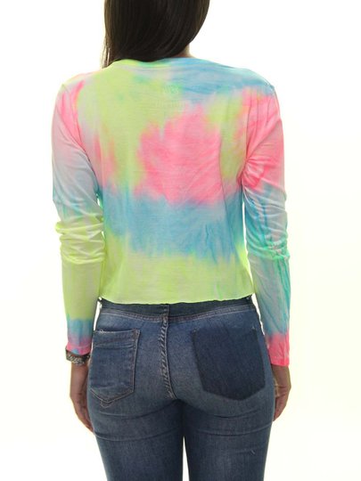 Cropped Feminino Santa Mare Rose Manga Longa - Tie Dye 