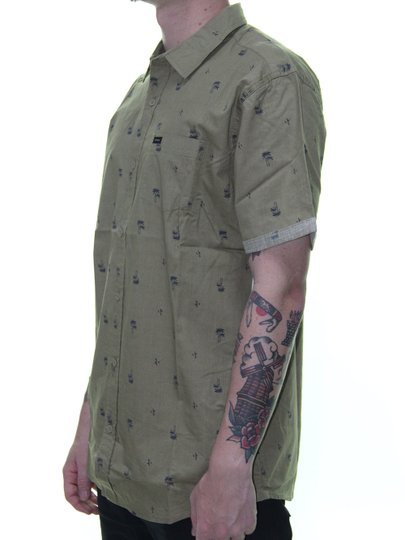 Camisa Masculina Rip Curl Palm Days Manga Curta - Verde