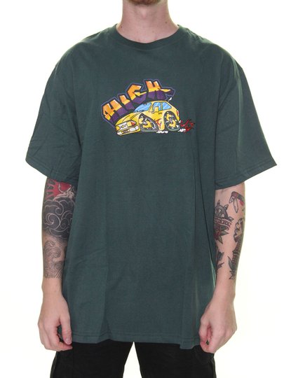 Camiseta Masculina High Hot Car Manga Curta - Verde Militar