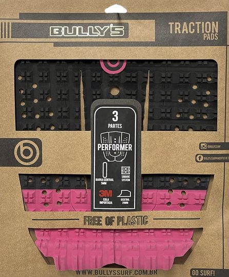 Deck para Prancha de Surf Bullys Model Performer 3M - Preto/Rosa