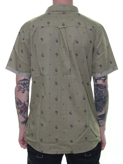 Camisa Masculina Rip Curl Palm Days Manga Curta - Verde