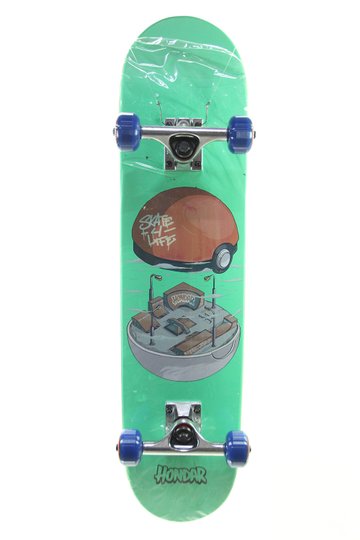 Skate Infantil Hondar Mine Craft 7,5 x 30,0 - Verde/Marrom