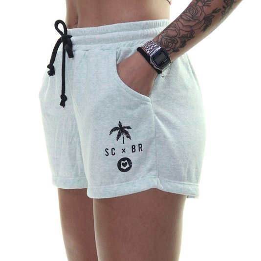 Saia Feminina Loveboard Moletom - Cinza Mesclado