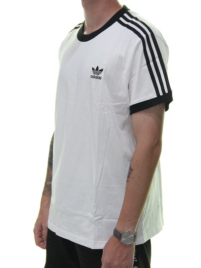 Camiseta Masculina Adidas 3 Stripes Manga Curta - Preto/Branco