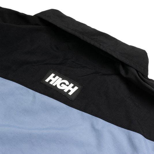 Jaqueta Masculina High Quarter Zip Block - Preto/Azul/Cinza