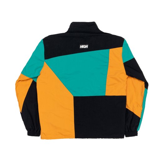 Jaqueta Masculina High Quarter Zip Block - Preto/Laranja