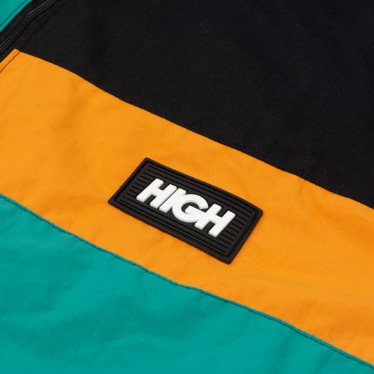 Jaqueta Masculina High Quarter Zip Block - Preto/Laranja