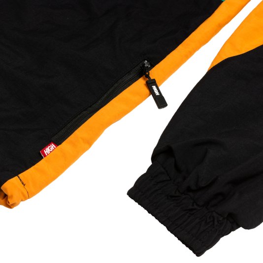 Jaqueta Masculina High Quarter Zip Block - Preto/Laranja