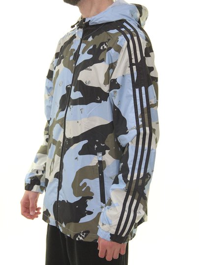 Jaqueta Masculina Adidas Quebra Vento Camo Wb Fz Manga Longa com Capuz - Camuflado