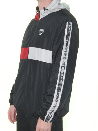 Jaqueta Masculina DGK Crossover Windbreaker Manga Longa - Preto/Vermelho