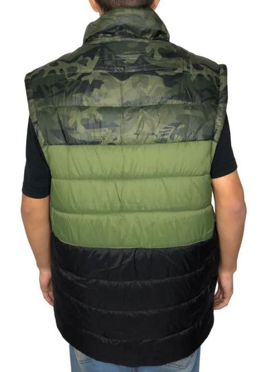 Jaqueta Masculina New Era Colete Puffer Militar - Verde Militar/Preto