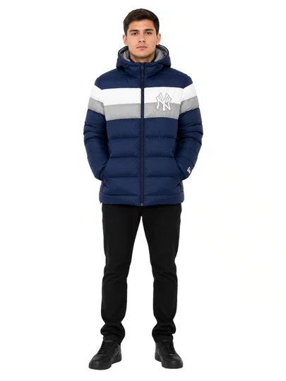 Jaqueta Masculina New Era Yankees Azul - Cinza/Branco