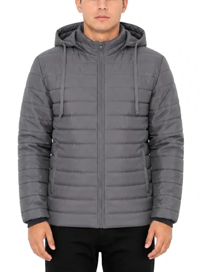 Jaqueta Masculina Session Bomber Com Touca 04 - Cinza Escuro