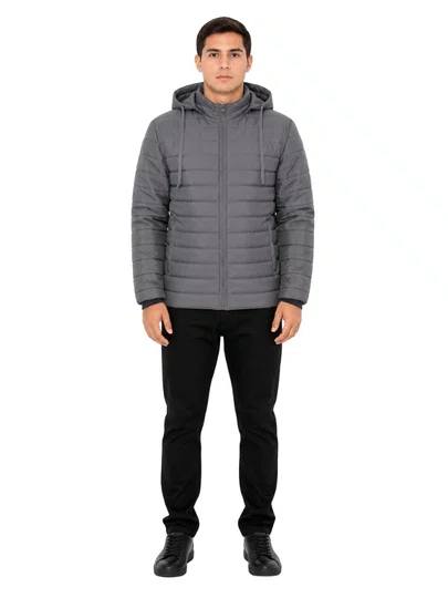 Jaqueta Masculina Session Bomber Com Touca 04 - Cinza Escuro