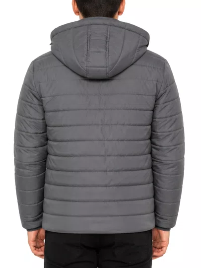 Jaqueta Masculina Session Bomber Com Touca 04 - Cinza Escuro