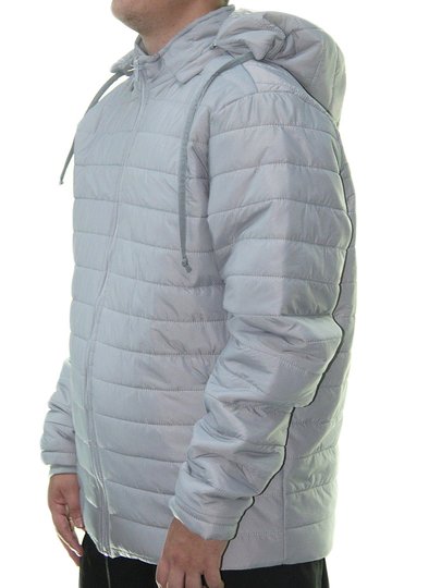 Jaqueta Masculina Session Bomber Com Touca 05 - Cinza Claro