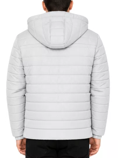 Jaqueta Masculina Session Bomber Com Touca 05 - Cinza Claro