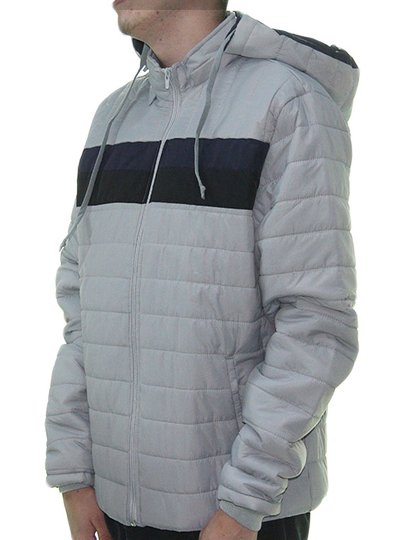 Jaqueta Masculina Session Bomber Com Touca 07 - Cinza/Marinho