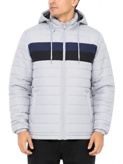 Jaqueta Masculina Session Bomber Com Touca 07 - Cinza/Marinho