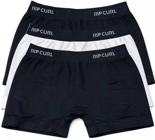 Kit Cueca Rip Curl Boxer Cotton - Preto/Branco