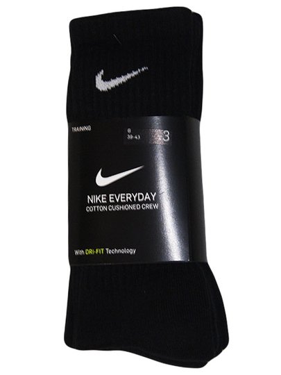 Kit Meia Nike Everiday 3 Pares - Preto
